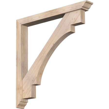 Ekena Millwork Merced Traditional Smooth Bracket w/ Offset Brace, Douglas Fir, 5 1/2"W x 48"D x 48"H BKT0604X48X48MRC01SDF